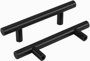 lot 5897 image: homdiy 25Pack 4.5in Cabinet Handles Black Kitchen Cabinet Pulls Drawer Pulls for Dresser Drawers