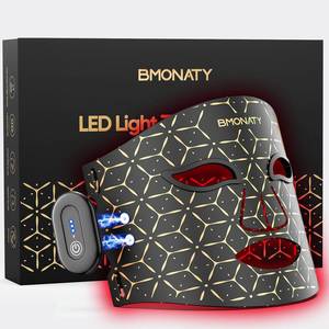 lot 5904 image: Red Light Therapy Mask for Face, 4 Modes Wireless Remote LED Face Mask Light Therapy, 850nm Near-Infrared & Red Light, 272 LEDs, Anti-Aging Skin Rejuvenation Device for Home or Travel Gift for Women