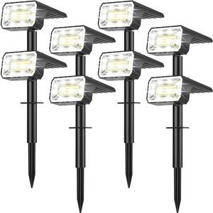 lot 5909 image: NACINIC 800 Lumens Solar Spot Lights Outdoor, 8 Pack Solar Landscape Lights with 100 LEDs Each, 4 Lighting Modes, IP65 Waterproof, 2-in-1 Solar Spotlights for Yard Garden Pathway Driveway(Cool White)