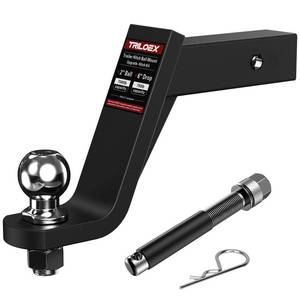 lot 5917 image: Trailer Hitch Mount with 2-Inch Ball, Fits 2-in Receiver, 6 Drop, Includes Hitch Pin
