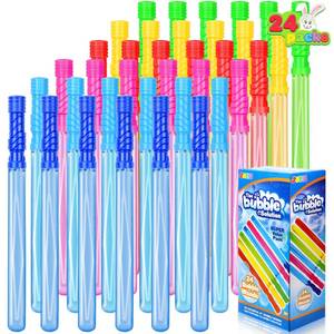 lot 5926 image: JOYIN 24 Pack 14.6���� Big Bubble Wands Bulk (2 Dozen) for Summer Toy, OutdoorIndoor Activity Use, Easter, Bubbles Party Favors Supplies for Kids