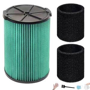 lot 5956 image: VF6000 Filter for RIDGID Shop Vac, Washable Filter for RIDGID shop vac filters 5-20 Gal WetDry Vacuums-Models WD5500 WD0671 WD6425 WD7000, Fits for Husky 6-9 Gal Vacs, 1-Pack with 2 Foam Sleeves
