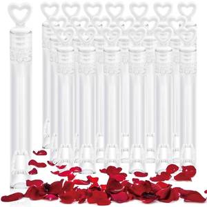 lot 6079 image: FOIMAS 40pcs Mini Wedding Bubble Wand,White Heart Bubble Wand for Guest Wedding Party Favor Bachelorette Party Valentines Day Party Decoration Supply