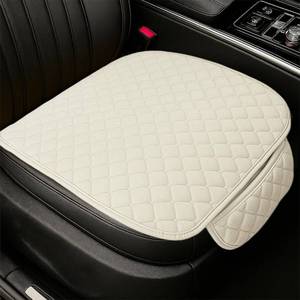 lot 6117 image: YoRise Car Seat Cover, Linen Breathable Seat Cushion with Pocket (Beige)
