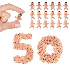 lot 6121 image: jojnawa 50PCS Mini Plastic Babies 1 Inch �� Tiny Baby Shower Favors, King Cake Babies for Mardi Gras, Party Decorations, Ice Cube Game, Reusable Cute Mini Baby Figures