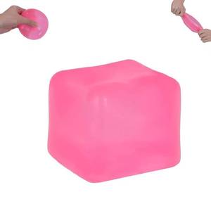 lot 6129 image: Siporui 5cm1.97in Ice Cube Squishy Fidget Toy for Kids Ages 3 & Adults �� Slow Rising Gel Filled Sensory Squeeze Cube for Desk, Classroom, Office, Party Favors (Pink)
