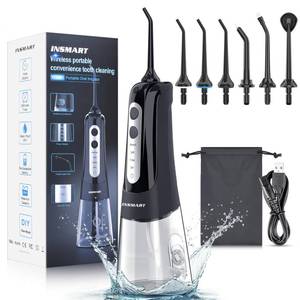 lot 6143 image: Cordless Water Dental Flosser Teeth Cleaner, INSMART Professional 300ML Tank DIY Mode USB Rechargeable Dental Oral Irrigator for Home and Travel, IPX7 Waterproof 6 Modes Irrigate for Oral