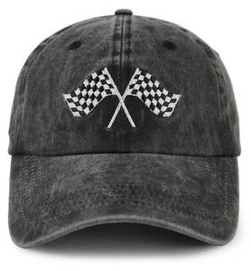 lot 6152 image: Kpainath Racing Hats for Men Women, Adjustable Embroidered Checkered Flag Baseball Cap, Fathers Day Christmas Birthday Gift for Race Car Fans Mom Dad Friends Black adjustable size
