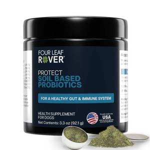 lot 6158 image: Four Leaf Rover Protect - Probiotics for Dogs - Veterinarian Formulated - with Natural Prebiotics and Antioxidants - Detoxification & Gut Health - 30 Day Large Dog Supply