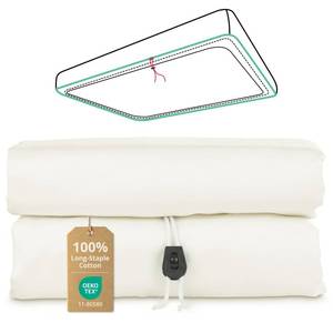 lot 6164 image: Upgraded 100% Egyptian Cotton Drawstring Fitted Sheet Queen with 360°Elastic Strap to Stay Tight, Queen Fitted Sheet Only Fits 8 to 14 Mattress,No Slippage, Luxury Soft and Comfortable
