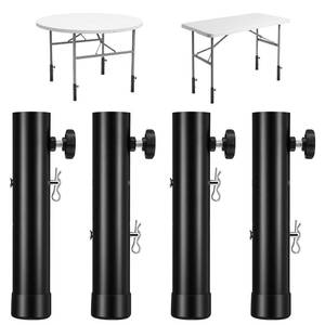 lot 6168 image: 4 Pack Folding Table Leg Extenders, Durable Steel Table Leg Risers for Folding Table, 2 LevelsHeights Desk Leg Extensions for StraightBent Legs, 3.7in5.3in Adjustable Height Furniture Risers