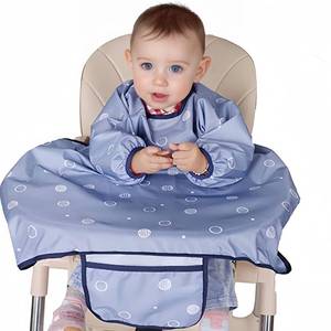 lot 6171 image: MOTEERLLU Full Body Coverall Baby Feeding Bib with Sleeves, Adjustable Long Sleeve Bib Attaches to Highchair, High Chair Food Catcher for Babies and Toddlers 6 to 36 Months
