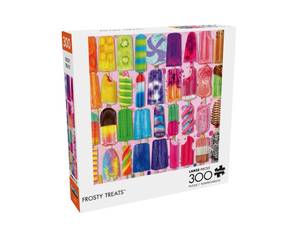 lot 6176 image: Buffalo Games - Frosty Treats - Lars Stewart - 300 Piece Large Jigsaw Puzzle for Adults - Playful Summer Ice Cream Art - Finished Size is 21.25 x 15.00, Oversized Pieces