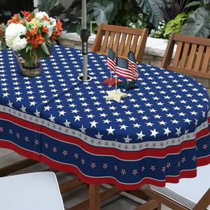 lot 6183 image: bnhjsdw Fourth of July Outdoor Tablecloth with Umbrella Hole Memorial Day Patriotic Table Cloth American Flag, Stars Partio Table Cloths with Zipper-60 x60 Round