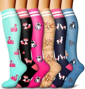 lot 6203 image: Bluemaple 6 Pack Copper Compression Socks for Women and Men Circulation-Best Support for Medical, Running,Nursing,Athletic size S  M
