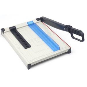 lot 9165 image: TEXALAN(R) Paper Cutter Letter Size Paper Trimmer 12 Cut Length 12 Sheet Capacity Guillotine Paper Photo Cutter with Magnet Clamp, Paper Guide, Size Guideline