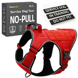 lot 9174 image: Service Dog in Training Vest, Reflective Do Not Pet Dog Harness with Handle and 6 Patches, Full Metal Buckles, for Medium Dogs Training Walking