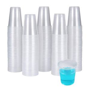lot 9187 image: 300 Pack 3 OZ Clear Plastic Cups,Disposable Bathroom Mouthwash Cups, Small Plastic Espresso Tumblers Ideal for Drinking Tasting, Food Samples