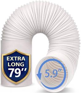 lot 9190 image: Jin&Bao 5.9 (6) Diameter AC Hose, 78.7 Length Portable Air Conditioner Exhaust Hose, Counterclockwise Thread, Universal Replacement