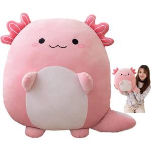 lot 9192 image: 16 Inch Plush Axolotl Stuffed Animal - Pink Axolotl Plushies Hugging Pillow - Anime Gift for Kids and Lovers