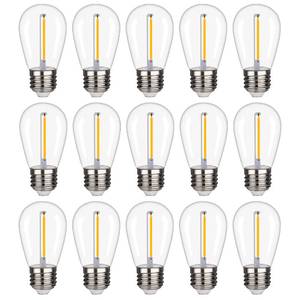 lot 9221 image: YIMILITE S14 Outdoor String Light Bulbs, Shatterproof Waterproof Replacement Bulbs, 1W Equivalent to 10W, 2200K Warm White Led Light Bulbs, E26 Base 15 Pack
