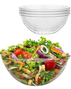 lot 9223 image: BESTVIP 4 Pack 150 Ounce Clear Plastic Serving Bowls, Disposable 11.6 Party Bowls for ChipsSaladCandySnacks, Stackable Buffet Containers for Christmas, Holiday, Weddings, ShowersEvents, Reusable
