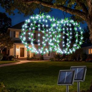 lot 10331 image: Joomer Solar Ball Lights Outdoor, 2-Pack 13in & 11in Total 264 LED, White