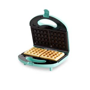 lot 10335 image: GreenLife Electric Waffle Sandwich Maker, Toaster, Panini Press with Healthy Ceramic Nonstick Plates, Perfect for Tuna Melts, Crispy Rice, Grilled Cheese, LED Indicator Light, PFAS-Free, Turquoise
