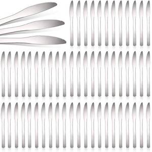 lot 10346 image: Therwen 64 Pieces Dinner Knives Set Stainless Steel Knife 8.43 Inches Silver Butter Knife Durable Table Knives Silverware for Home Restaurant Kitchen, Dishwasher Safe
