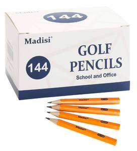lot 10380 image: Madisi Golf #2 HB Half Pencils Bulk, 3.5 Mini Pre-Sharpened, 144 Count