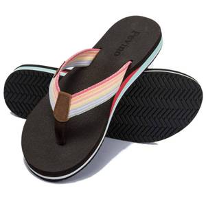 lot 10382 image: Pevino Womens Orthotic Flip Flops with Soft Waterproof Platform and Anti-Slip Sole,Casual Thong Sandals for Women,Comfortable Beach Sandals with Arch Support for Girl Ladies Brown Size 9