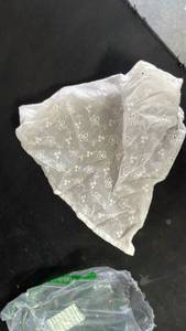 lot 10404 image: Cream Eyelet Embroidered fabric bandana