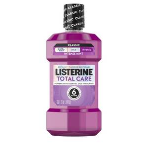lot 10409 image: Listerine Total Care Intense Anticavity Fluoride Mouthwash, 6 Benefits in 1 Oral Rinse Helps Kill 99% of Bad Breath Germs, Prevents Cavities, Provides 360 Clean, ADA-Accepted, Intense Mint, 1 L