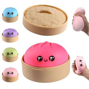 lot 10411 image: Dumpling Squishy, Dumpling Squishy Mystery Box, Cute Big Squishy Dumpling Stress Ball Fidget Sensory Toy for Adults Anxiety Relief, Novelty Squeeze Ball for Office Desk (Peach Red)