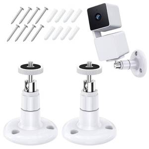 lot 10424 image: FastSnail Wall Mount Compatible with Wyze Cam Pan V3 & Wyze Cam V4V3 & Wyze Cam OutdoorIndoor, 360 Degree Swivel Adjustable Bracket for Wyze Cam and Other Camera with Same Interface 2 Pack