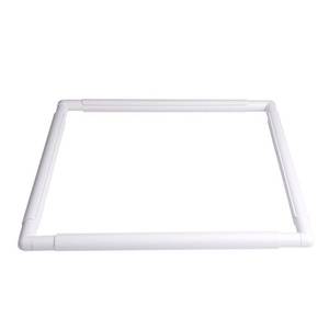 lot 10439 image: Square Embroidery Hoop Plastic Cross Stitch Frame White Cross Stitching Frame Sewing Hoop Handhold Craft Clip Frame Embroidery Snap Frame Hoop DIY Sewing Tools for Quilting 17x17 Inches