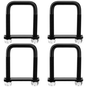 lot 10442 image: Racewill 4 Pack Square U Bolt for 3 Inch Wide Leaf Spring, Black Steel U Bolt Brackets with Plates, 5 Long x 3-18 Wide x 58 Diameter, Fit for Truck, Trailer and Boat
