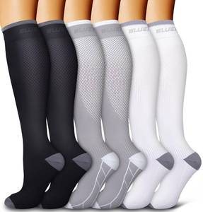 lot 10449 image: 6 Pack Copper Compression Socks for Women and Men Circulation-Best Support for Medical,Running,Nursing,Athletic