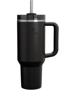lot 10450 image: STANLEY Quencher H2.0 Tumbler with Handle and Straw 40 oz  Flowstate 3-Position Lid  Cup Holder Compatible for Travel  Insulated Stainless Steel Cup  BPA-Free  Black 2.0