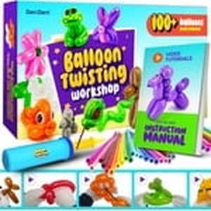 lot 11086 image: Dan & darci Balloon Animal Twisting Kit With Pump For Kids - Boy & Girl Birthday Gifts For Girls And Boys - Arts And Crafts For Kids Ages 8-12 - 6 7 8 9