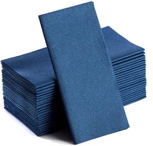 lot 11102 image: 50 Pack Navy Napkins  Linen Feel Disposable Cloth Like Paper Dinner Napkins  Hand Towels  Soft, Absorbent, Paper Hand Towels for Bathroom,Kitchen,Parties,Weddings or Events