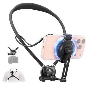 lot 12297 image: K&F CONCEPT Neck Phone Holder, 2-in-1 Magnetic & Clip-on Phone Neck Holder, POV Phone Holder, Hand Free Chest Stand Compatible with iPhone 17-12 Seires Android Phones