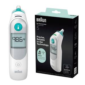 lot 12311 image: Braun ThermoScan 5 Ear Thermometer, Digital Display, Baby and Infant Thermometer with ExacTemp Stability Indicator for Professional Accuracy, Recommended by Pediatricians (Used)