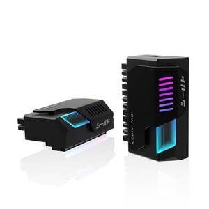 lot 12323 image: EZDIY-FAB Shield 24-pin 90 Degree Angle Adapter with Infinity Mirror ARGB Light,ATX 24 Pin Power Connector, 5V 3pin ARGB Sync-90 Degree-Black-1 Pack