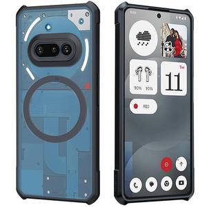 lot 12343 image: Guizzcg for Nothing Phone 3a Magnetic Case Compatible with Magsafe Soft TPU Bumper  Acrylic Back Military Grade Airbags Shookproof Drop Protection,Magnetic Black