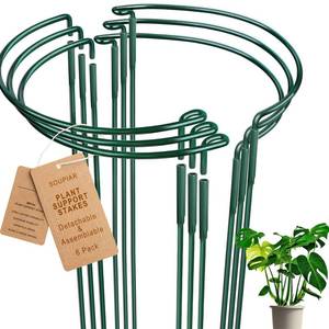 lot 12345 image: 6 Pack Detachable & Assemblable Metal Plant Support Stakes - Garden Support Ring, Tomato Seedling Cage, Young MonsteraPothos for Growing IndoorOutdoor (10 W x 16 H)