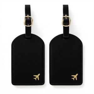 lot 12349 image: toTravelGear Luggage Tags for Suitcases, PU Leather Travel Tags for Luggage.(Black)