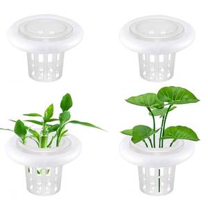 lot 12379 image: 4 PCS Floating Aquarium Plant Holder, Aquarium Planting Baskets with White Foam Floating Ring, Fish Tank Hydroponic Basket for Aquatic Plant Cultivation and Landscaping Decorations