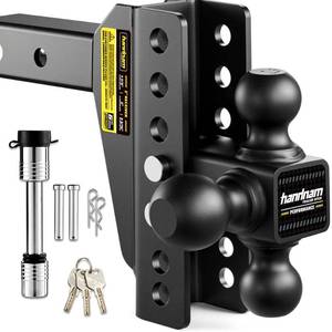 lot 13864 image: HANDNAM Drop Hitch Adjustable Trailer Hitch, Tow Hitch with 6-Inch DropRise for Truck (16,500 LBS GTW), Adjustable Drop Hitch Fits 2-Inch Receiver, Trailer Hitches with Double Anti-Theft Pins Locks