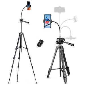 lot 13887 image: Aureday Phone Tripod, 82 Tripod for iPhone with Flexible Gooseneck, Wireless Remote and Phone Holder, Extendable Cell Phone&Camera Tripod Stand for SelfiesVideo RecordingLive StreamingVlogging